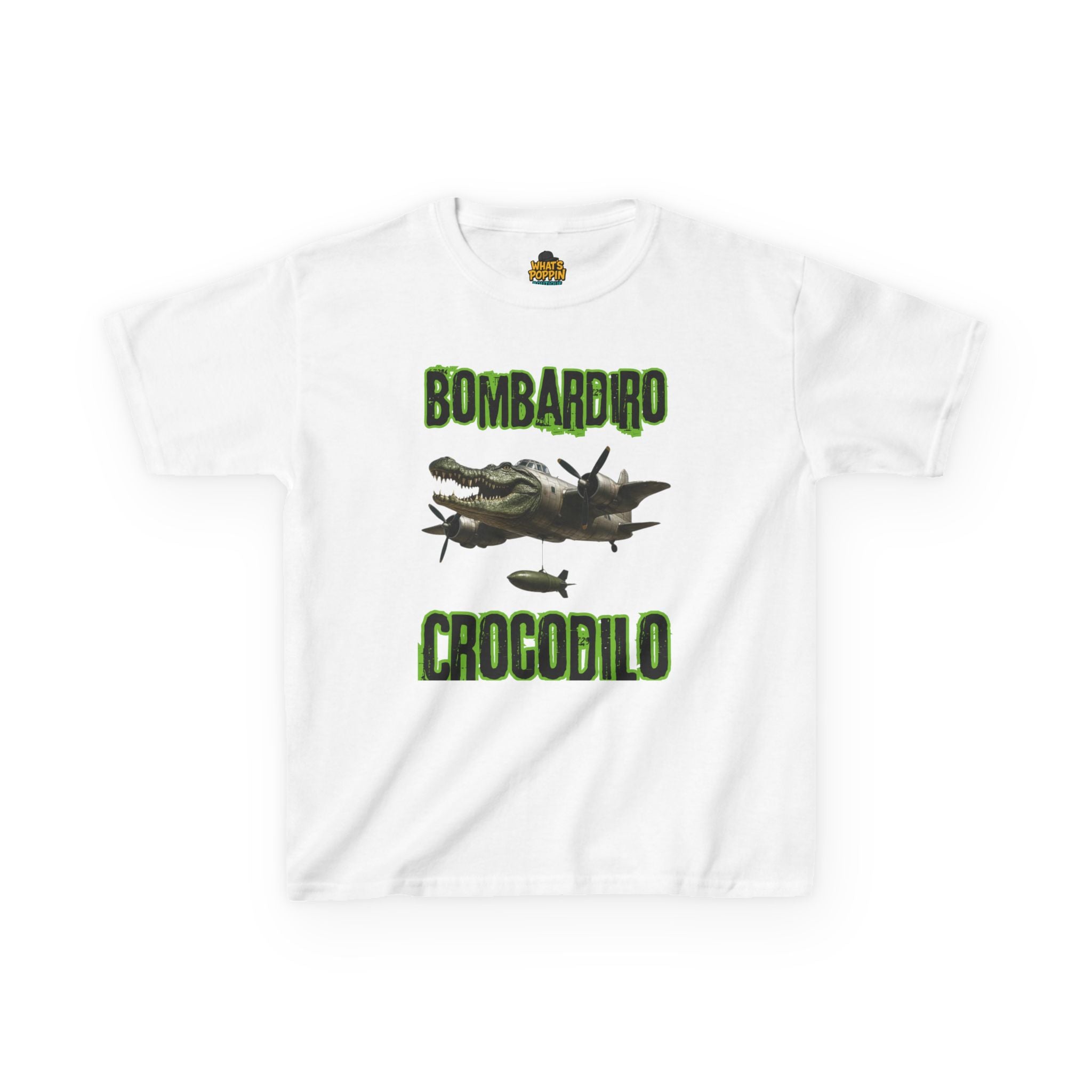 Kids Tee - Bombardiro Crocodilo Airplane Funny Character Shirt