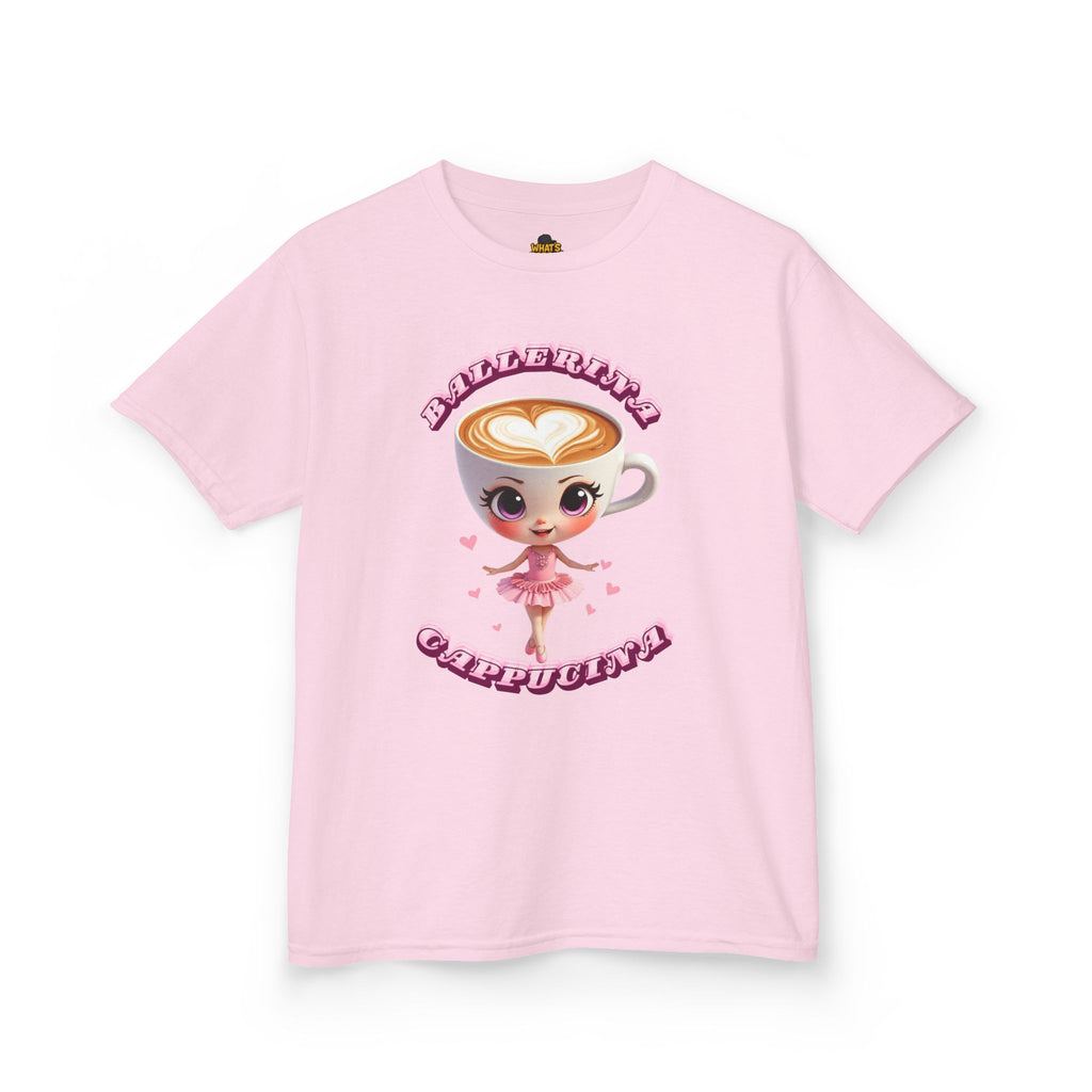 Cappuccina Ballerina Kids T-Shirt – Italian Brainrot Meme Shirt for Kids | Cute Coffee Cup Ballerina Tee | Viral Brainrot Character Top