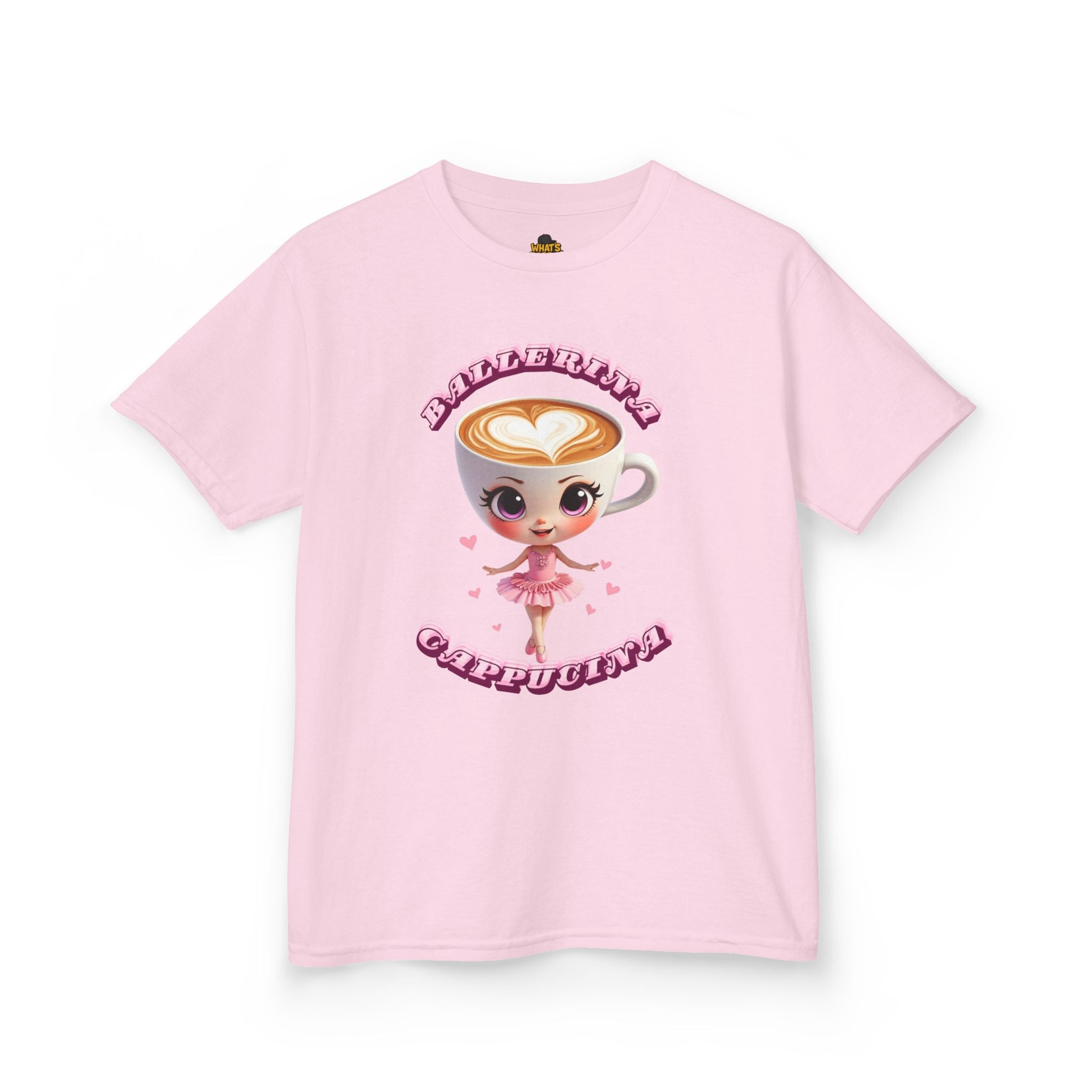 Cappuccina Ballerina Kids T-Shirt – Italian Brainrot Meme Shirt for Kids | Cute Coffee Cup Ballerina Tee | Viral Brainrot Character Top
