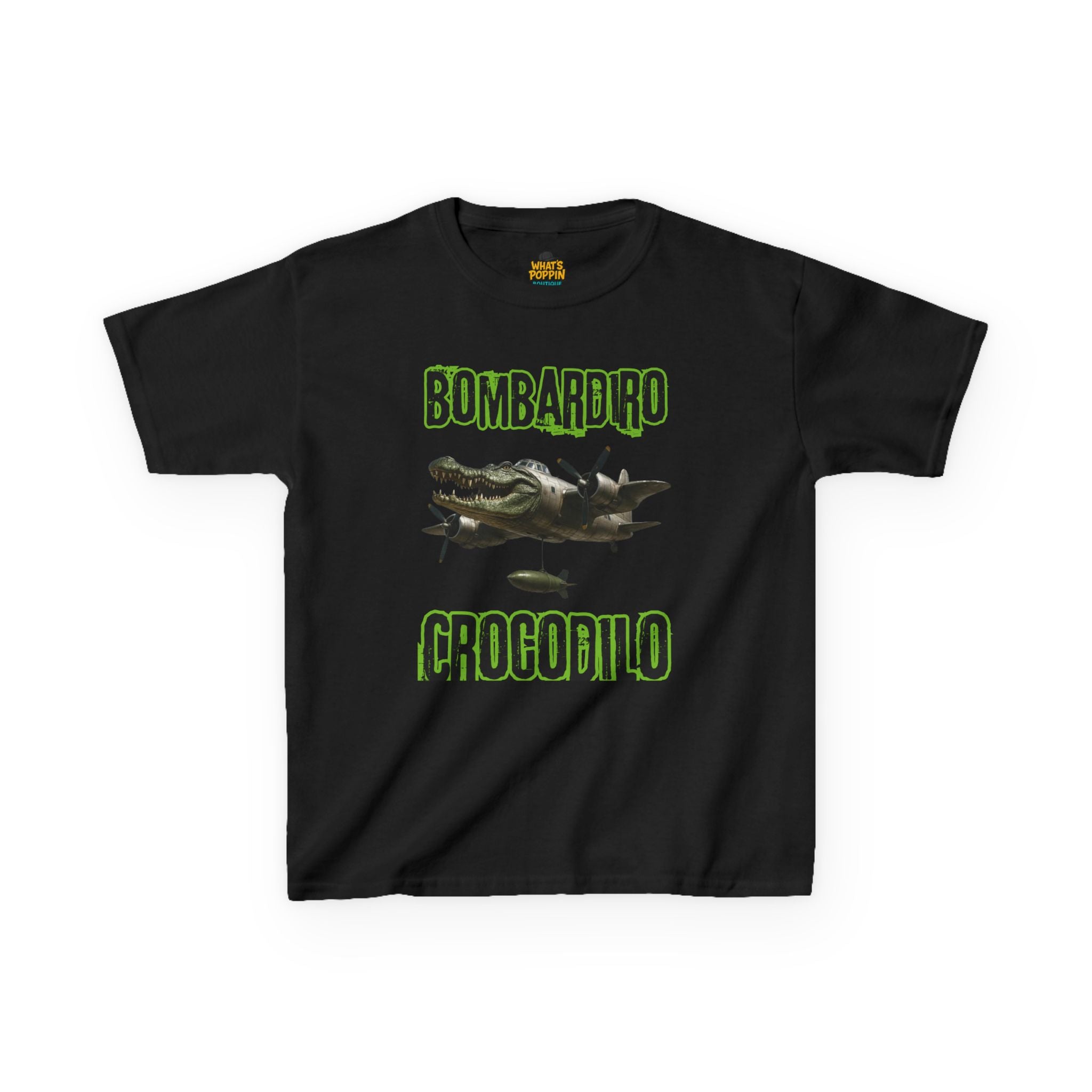 Kids Tee - Bombardiro Crocodilo Airplane Funny Character Shirt