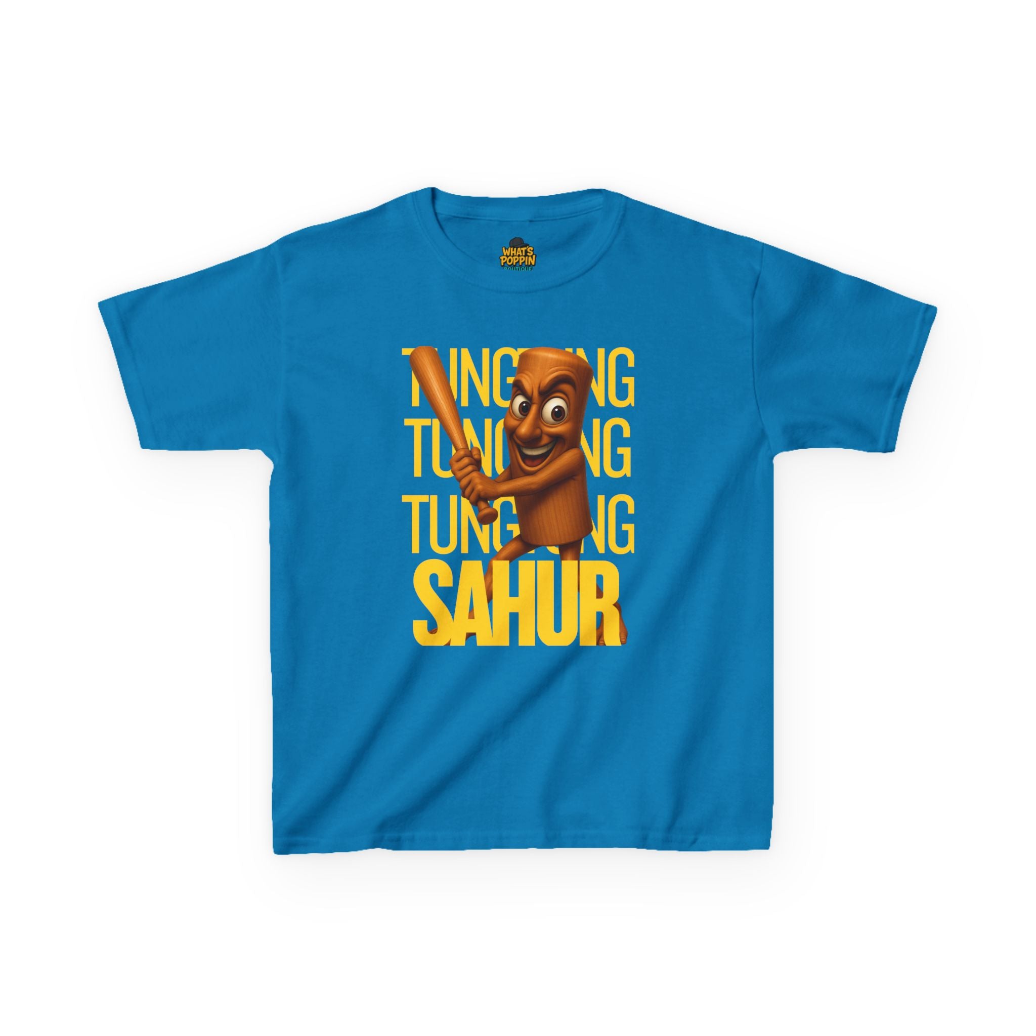 Tung Tung Sahur Kids T-Shirt – Funny Brainrot Meme Shirt for Kids | Cute Viral Character Tee | Italian Brainrot Trend | Youth Graphic Tee