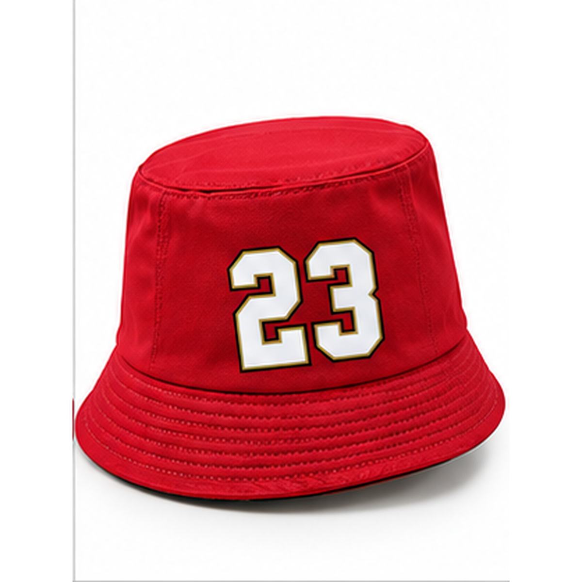 Christian McCaffrey #23 San Francisco football-inspired bucket hat in Red, Right Side view.