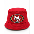Christian McCaffrey #23 San Francisco football-inspired bucket hat in Red, Front view.