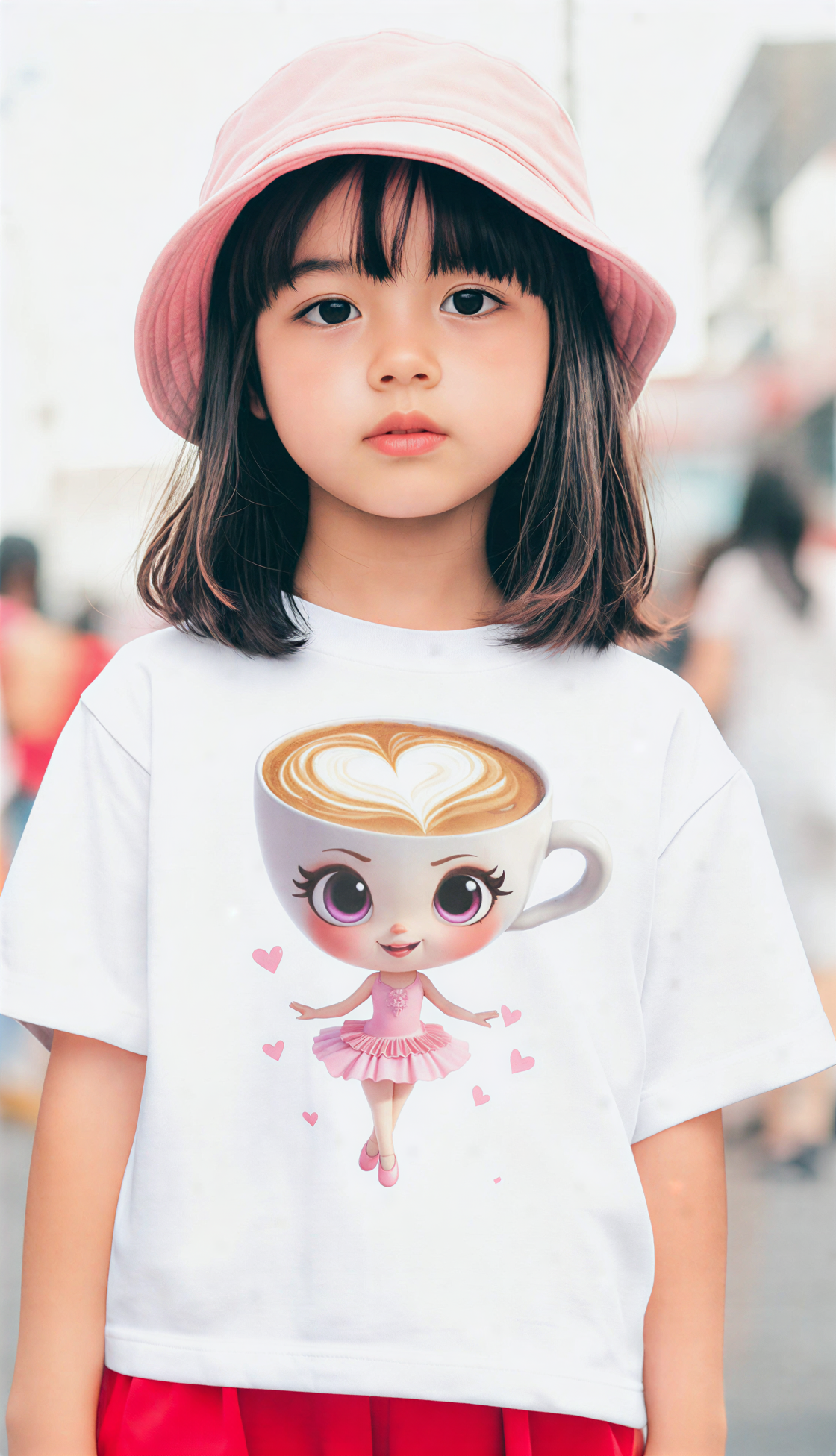 Cappuccina Ballerina Kids T-Shirt – Italian Brainrot Meme Shirt for Kids | Cute Coffee Cup Ballerina Tee | Viral Brainrot Character Top