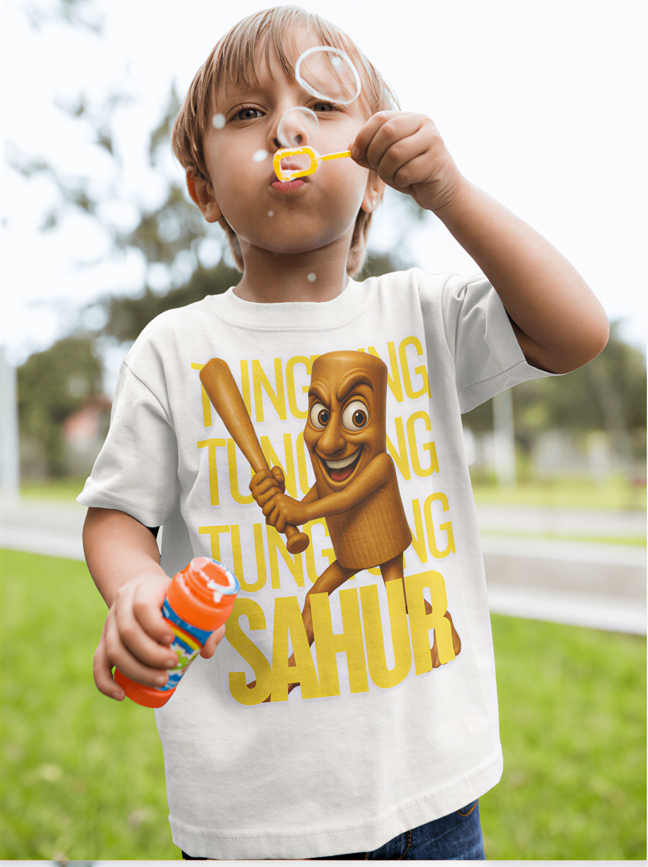 Tung Tung Sahur Kids T-Shirt – Funny Brainrot Meme Shirt for Kids | Cute Viral Character Tee | Italian Brainrot Trend | Youth Graphic Tee