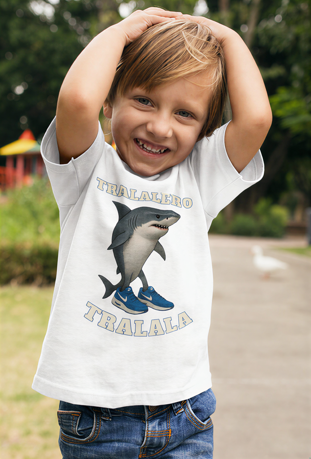 Tralalero Tralala Kids T-Shirt – Viral Italian Brainrot Shark in Sneakers | Funny Meme Character Tee for Kids | Tralalero Tralala Graphic Shirt