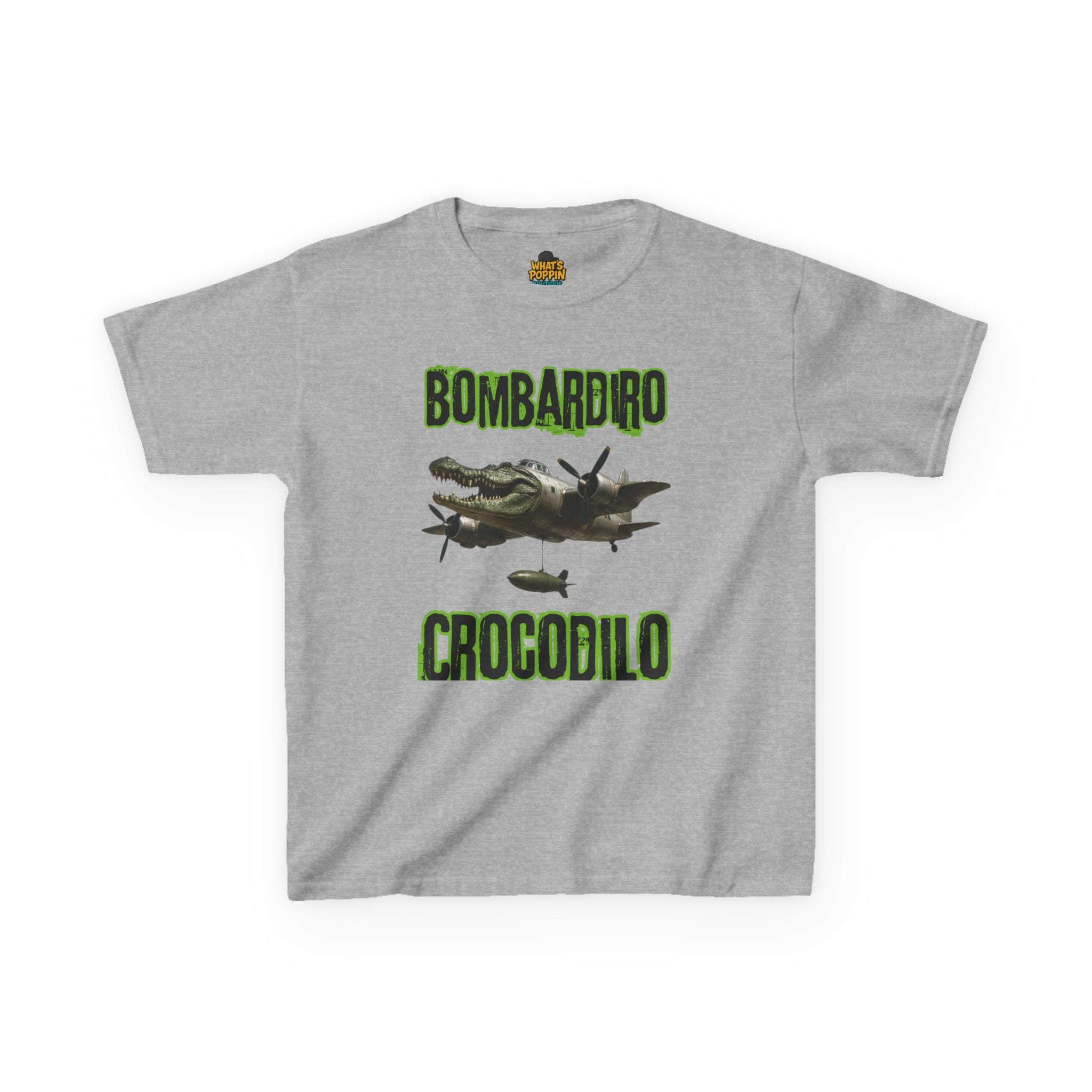 Kids Tee - Bombardiro Crocodilo Airplane Funny Character Shirt