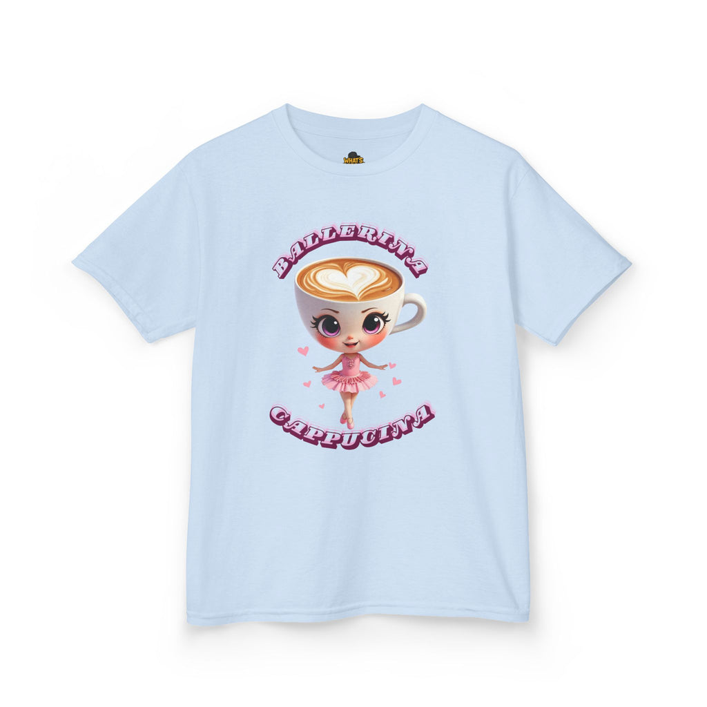 Cappuccina Ballerina Kids T-Shirt – Italian Brainrot Meme Shirt for Kids | Cute Coffee Cup Ballerina Tee | Viral Brainrot Character Top