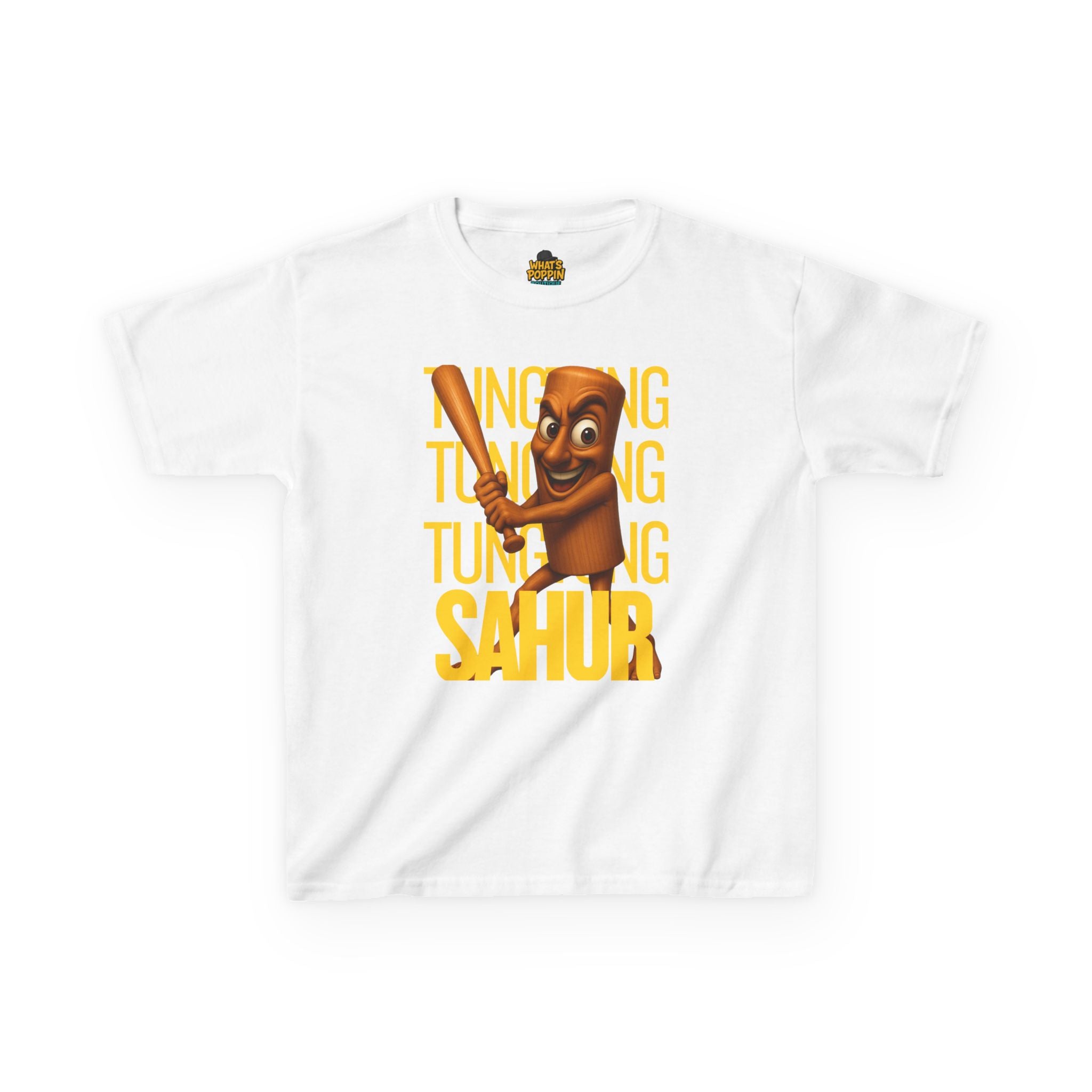 Tung Tung Sahur Kids T-Shirt – Funny Brainrot Meme Shirt for Kids | Cute Viral Character Tee | Italian Brainrot Trend | Youth Graphic Tee