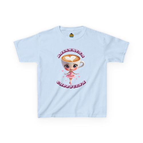 Cappuccina Ballerina Kids T-Shirt – Italian Brainrot Meme Shirt for Kids | Cute Coffee Cup Ballerina Tee | Viral Brainrot Character Top