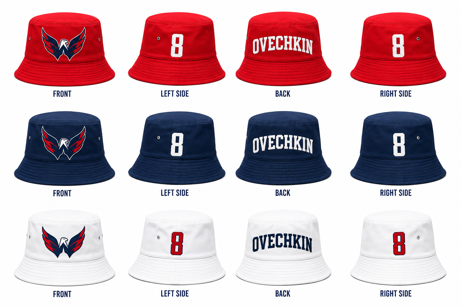 Washington Capitals Ovechkin Signature Bucket Hat